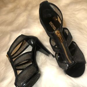 Michael Kors black heels with zipper